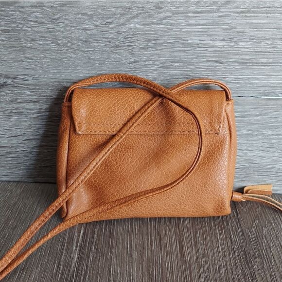 Mossimo Supply Co Brown Faux Leather Tassel Mini Crossbody Bag - Picture 2 of 6